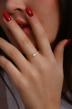 GoldPark İnce Baget Sıra Minimal Kadın Yüzük – 925 Ayar Gümüş - Görsel 5