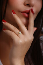 GoldPark Taş İşlemeli Kelebek Form Kadın Yüzük – 925 Ayar Gümüş - Görsel 4