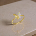 GoldPark Taş İşlemeli Kelebek Form Kadın Yüzük – 925 Ayar Gümüş - Görsel 5