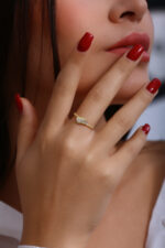 GoldPark Asimetrik Baget Minimal Kadın Yüzük – 925 Ayar Gümüş - Görsel 3