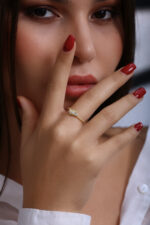 GoldPark Asimetrik Baget Minimal Kadın Yüzük – 925 Ayar Gümüş - Görsel 4