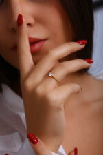 GoldPark İnce Modern Tek Taş Kadın Yüzük – 925 Ayar Gümüş - Görsel 3