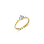 GoldPark İnce Modern Tek Taş Kadın Yüzük – 925 Ayar Gümüş