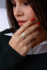 Baget Taşlı Işıltılı Zarif Kadın Yüzük 925 Ayar Gümüş - Görsel 2