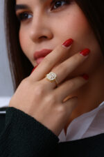 Baget Taşlı Işıltılı Zarif Kadın Yüzük 925 Ayar Gümüş - Görsel 9