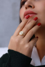 Baget Taşlı Işıltılı Zarif Kadın Yüzük 925 Ayar Gümüş - Görsel 8