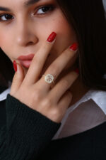 Baget Taşlı Işıltılı Zarif Kadın Yüzük 925 Ayar Gümüş - Görsel 3