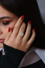 Baget Taşlı Işıltılı Zarif Kadın Yüzük 925 Ayar Gümüş - Görsel 4