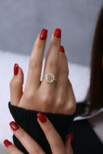 Baget Taşlı Işıltılı Zarif Kadın Yüzük 925 Ayar Gümüş - Görsel 5