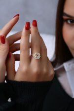 Baget Taşlı Işıltılı Zarif Kadın Yüzük 925 Ayar Gümüş - Görsel 6