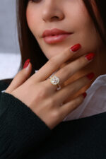 Baget Taşlı Işıltılı Zarif Kadın Yüzük 925 Ayar Gümüş - Görsel 13