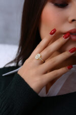 Baget Taşlı Işıltılı Zarif Kadın Yüzük 925 Ayar Gümüş - Görsel 12