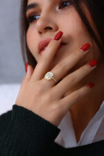 Baget Taşlı Işıltılı Zarif Kadın Yüzük 925 Ayar Gümüş - Görsel 11