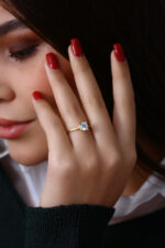 Minimal Tektaş Modern Kadın Yüzük 925 Ayar Gümüş - Görsel 2