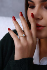 Minimal Tektaş Modern Kadın Yüzük 925 Ayar Gümüş - Görsel 3