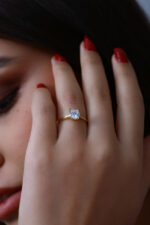 Minimal Tektaş Modern Kadın Yüzük 925 Ayar Gümüş - Görsel 8