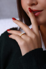 Minimal Tektaş Modern Kadın Yüzük 925 Ayar Gümüş - Görsel 4