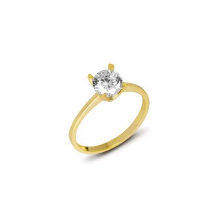 Minimal Tektaş Modern Kadın Yüzük 925 Ayar Gümüş