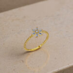 Yıldız Form Baget Taşlı Kadın Yüzük 925 Ayar Gümüş - Görsel 6