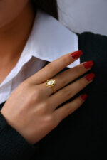 Harf Detaylı Özel Tasarım Kadın Yüzük 925 Ayar Gümüş - Görsel 6