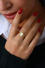 Harf Detaylı Özel Tasarım Kadın Yüzük 925 Ayar Gümüş - Görsel 3