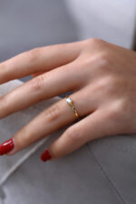 İnce Form Tektaş Gold Kadın Yüzük - Görsel 3