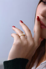 İnce Form Tektaş Gold Kadın Yüzük - Görsel 6