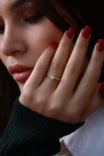 İnce Form Tektaş Gold Kadın Yüzük - Görsel 7