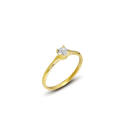 İnce Form Tektaş Gold Kadın Yüzük