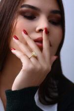 Taç Model Işıltılı Gold Kadın Yüzük - Görsel 12