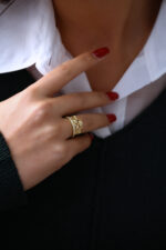 Taç Model Işıltılı Gold Kadın Yüzük - Görsel 6