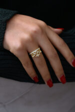 Taç Model Işıltılı Gold Kadın Yüzük - Görsel 9