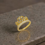 Taç Model Işıltılı Gold Kadın Yüzük - Görsel 13