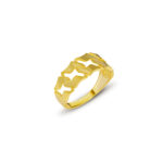 Geometrik Bağlantılı Minimal Gold Kadın Yüzük