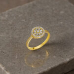 Güneş Motifli Işıltılı Gold Kadın Yüzük - Görsel 2